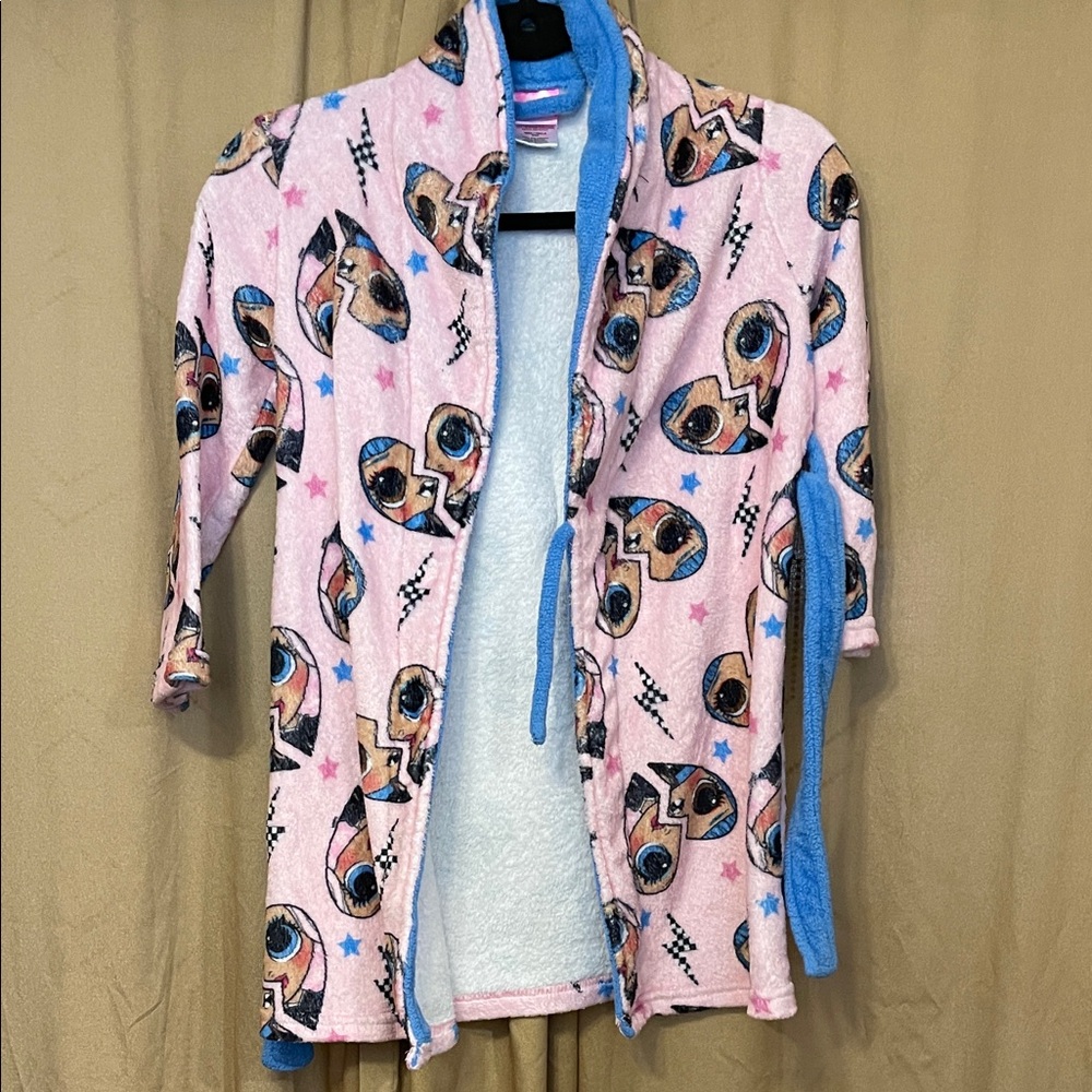 Pink and Blue Cartoon Character Robe